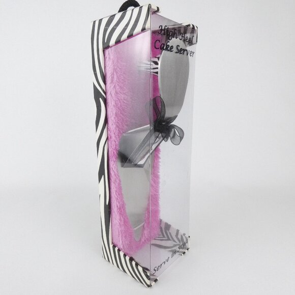 High Heel Cake Server Zebra Black White Magnetic Heel Wild Eye Designs NEW - Picture 3 of 15